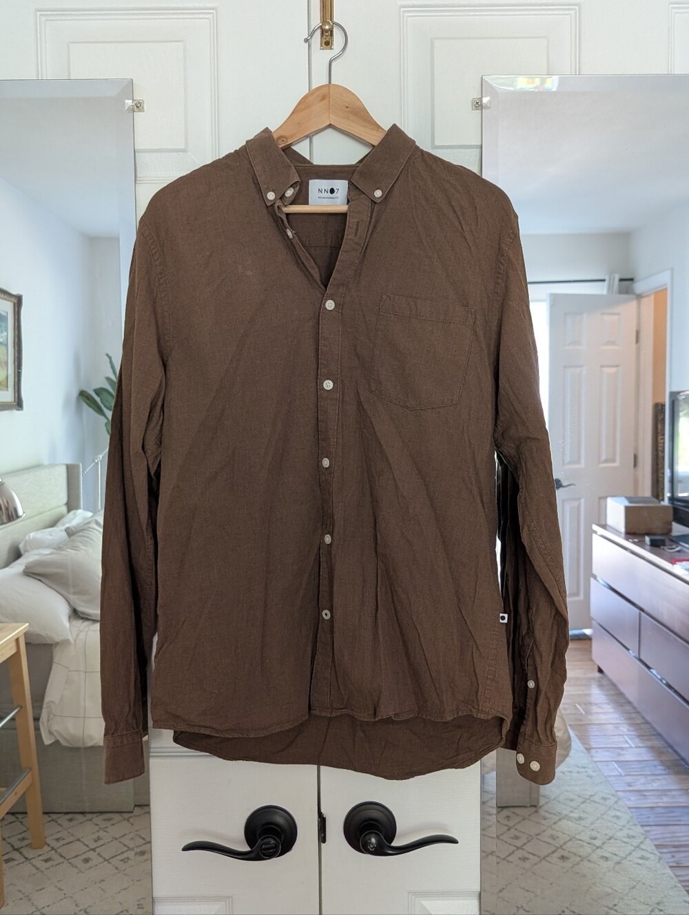 No Nationality Button-Up Shirt Brown